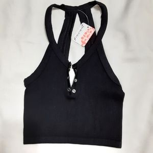 FP Movement by Free people black ribbed crop tank, XS NWT